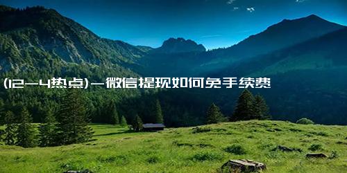 (12-4热点)-微信提现如何免手续费