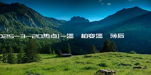 (2025-3-20热点)-潘玮柏变潘玮薄后自信喊话网友