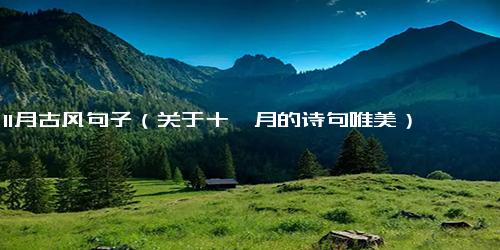 11月古风句子（关于十一月的诗句唯美）