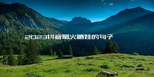 2023抖音最火晒娃的句子