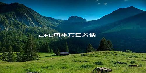 cfu每平方怎么读