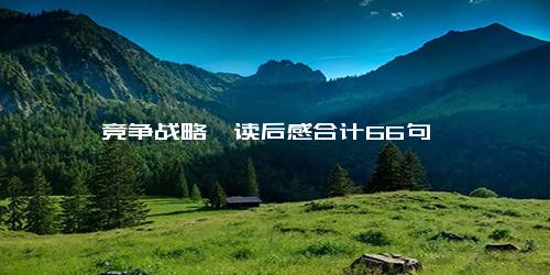 《竞争战略》读后感合计66句