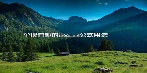 一个很有趣的excel公式用法