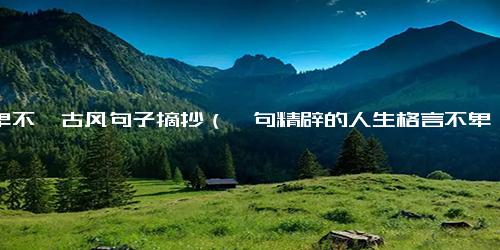 不卑不亢古风句子摘抄（一句精辟的人生格言不卑不亢）