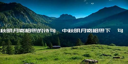 中秋明月寄相思的诗句,中秋明月寄相思下一句