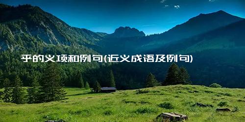 乎的义项和例句(近义成语及例句)