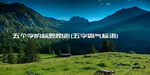 五个字的标题励志(五字霸气标语)