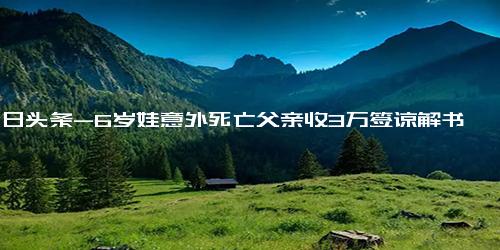 今日头条-6岁娃意外死亡父亲收3万签谅解书