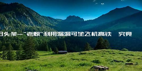 今日头条-“老赖”利用漏洞可坐飞机高铁,究竟是怎么一回事？