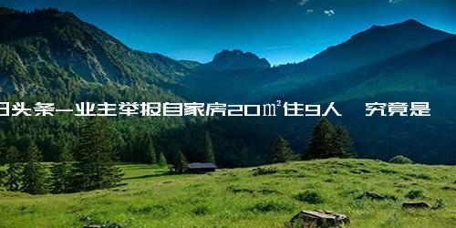 今日头条-业主举报自家房20㎡住9人,究竟是怎么一回事？