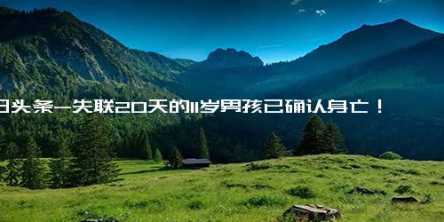 今日头条-失联20天的11岁男孩已确认身亡！嫌疑人被控制