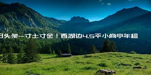 今日头条-寸土寸金！西湖边4.5平小商亭年租金284万，折合日租金7780元