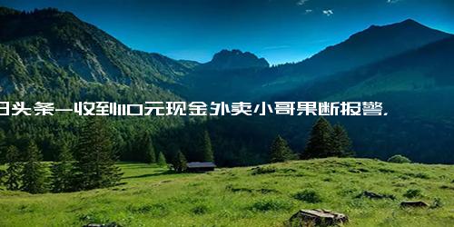 今日头条-收到110元现金外卖小哥果断报警，结果令人意外