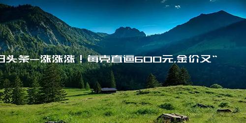 今日头条-涨涨涨！每克直逼600元，金价又“狂飙”，啥情况？