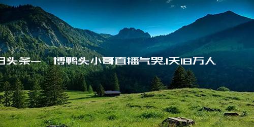 今日头条-淄博鸭头小哥直播气哭，1天18万人逛仅卖6千元，闭店自嘲无业游民