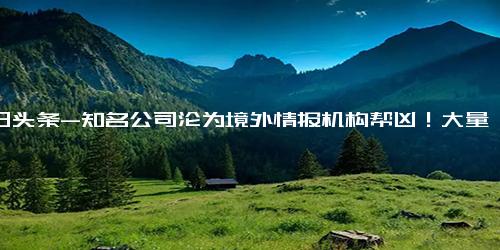 今日头条-知名公司沦为境外情报机构帮凶！大量细节披露