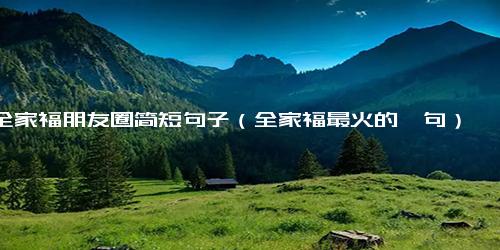 全家福朋友圈简短句子（全家福最火的一句）