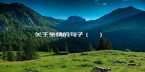 关于亲情的句子（一）
