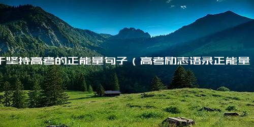 关于坚持高考的正能量句子（高考励志语录正能量短句）
