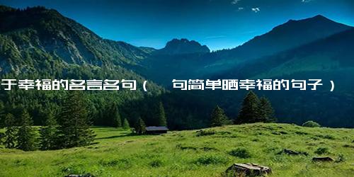 关于幸福的名言名句（一句简单晒幸福的句子）