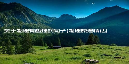 关于物理有哲理的句子(物理原理情话)