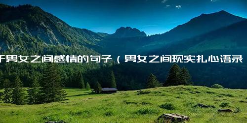 关于男女之间感情的句子（男女之间现实扎心语录）