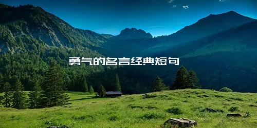 勇气的名言经典短句