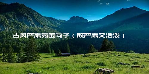 古风严肃氛围句子（既严肃又活泼）