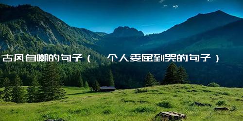 古风自嘲的句子（一个人委屈到哭的句子）