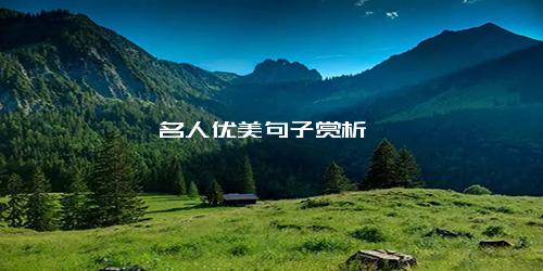 名人优美句子赏析