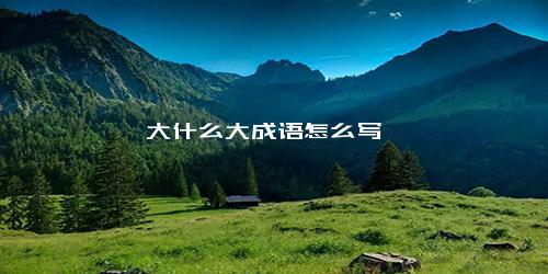 大什么大成语怎么写