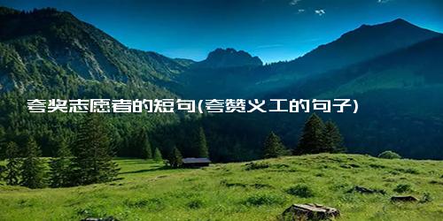 夸奖志愿者的短句(夸赞义工的句子)