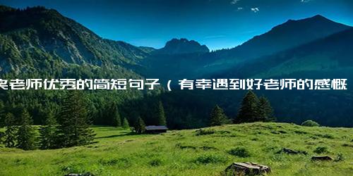 夸奖老师优秀的简短句子（有幸遇到好老师的感慨）