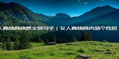 女人高情商情感文案句子（女人高情商内涵个性短句签名）