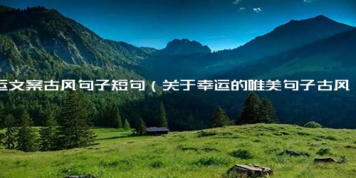 好运文案古风句子短句（关于幸运的唯美句子古风）