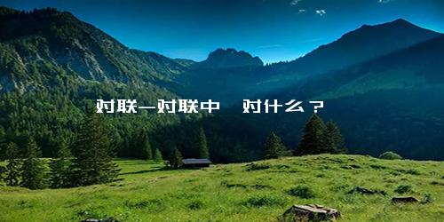 对联-对联中一对什么？