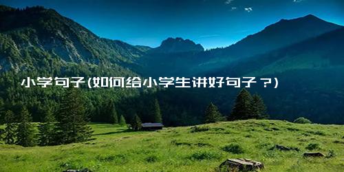 小学句子(如何给小学生讲好句子？)