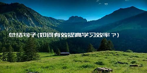 总结句子(如何有效提高学习效率？)