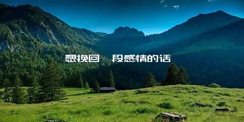 想挽回一段感情的话