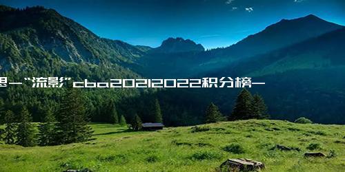 意思-“流影”cba20212022积分榜-神州赤县