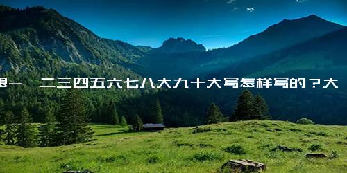 意思-一二三四五六七八大九十大写怎样写的？大写的数字含义是什么？