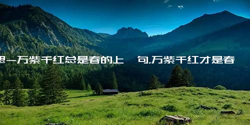 意思-万紫千红总是春的上一句，万紫千红才是春的上一句是什么？