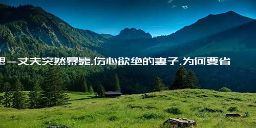 意思-丈夫突然暴毙，伤心欲绝的妻子，为何要省去传统的祭奠，让丈夫尽快入土为安？