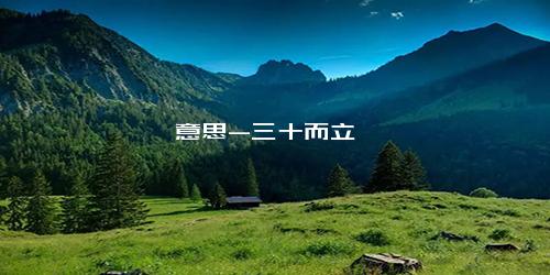 意思-三十而立