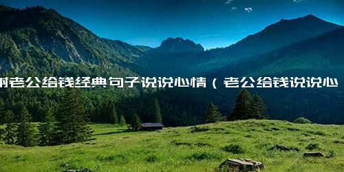 感谢老公给钱经典句子说说心情（老公给钱说说心情短语）