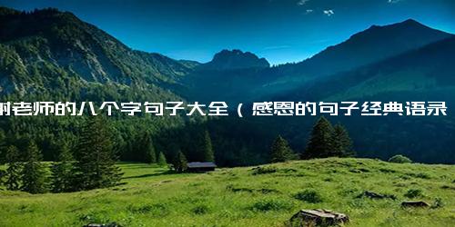 感谢老师的八个字句子大全（感恩的句子经典语录）