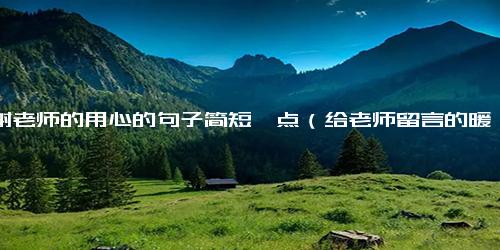 感谢老师的用心的句子简短一点（给老师留言的暖心句子）