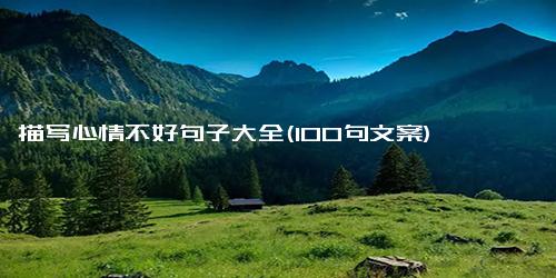 描写心情不好句子大全(100句文案)