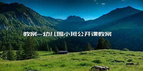 教案-幼儿园小班公开课教案