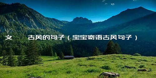 文绉绉古风的句子（宝宝寄语古风句子）